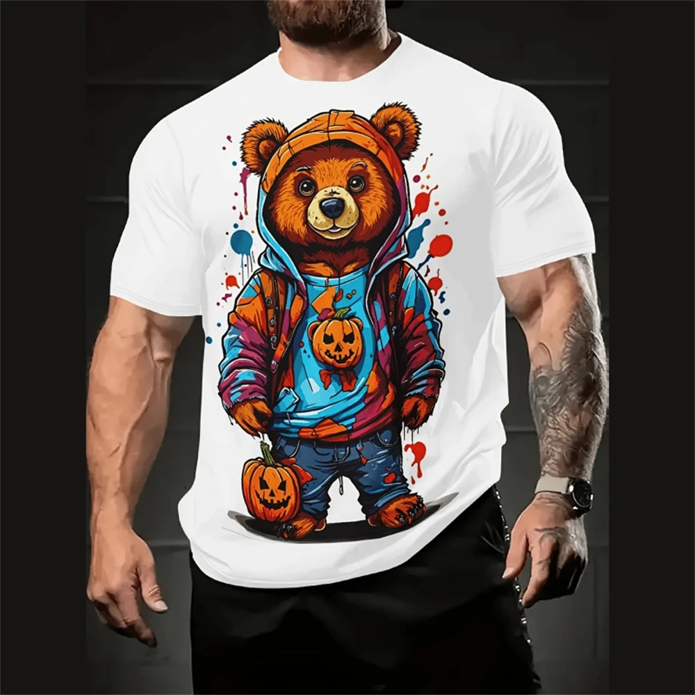 Co Brandy Funny Cartoon Men's T-Shirt 3d Print Short Sleeve Micro Elastic Breath Streetwear Summer Casual Oversized T-Shirts Men Clothing