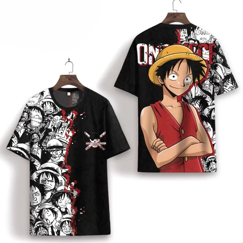 Co Brandy  The Pirate King Men's T Shirt Cartoon Anime Prints Casual Short Sleeve Tee Street Fashion T-Shirt Male Oversized Clothing