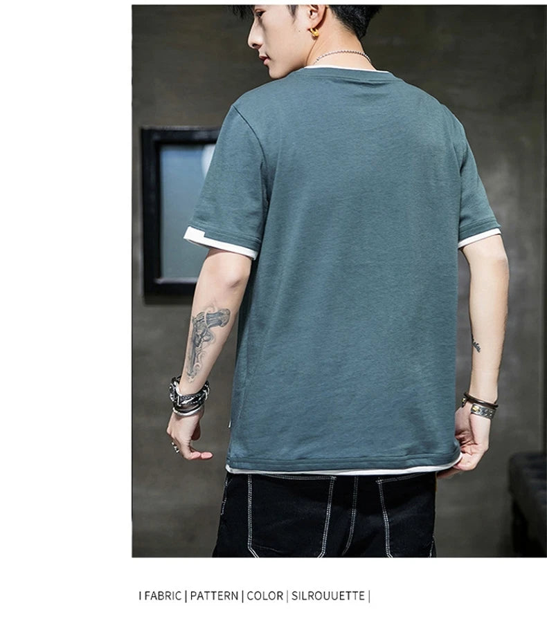 Co brandy  2025 Casual T-shirt For Men Pure Cotton Breathable Fashion Short Sleeve High Quality Design Casual T-shirt For Men