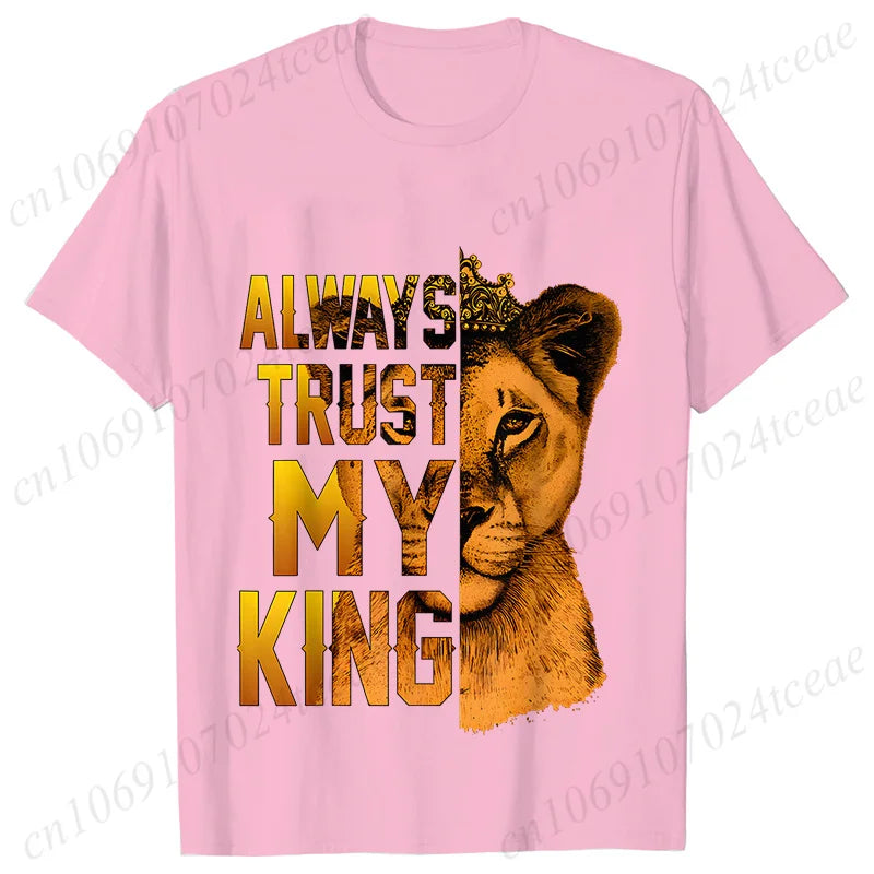 Co brandy Couple Tee Always Protect My Queen/always Trust My King T-shirt King Queen Graphic Tee Shirt for Lover Unisex Tops Birthday Gifts