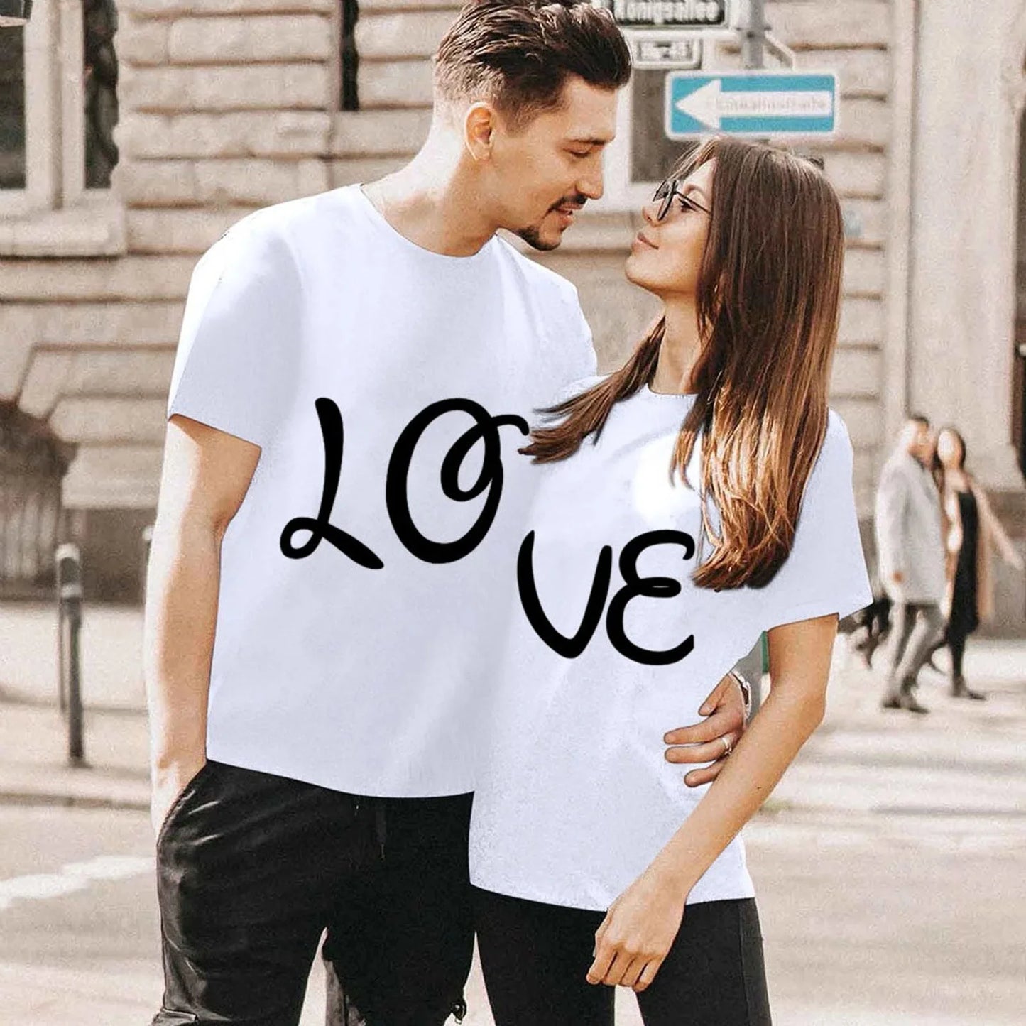 Co brandy  Couples T Shirt Combination Love Print Couple