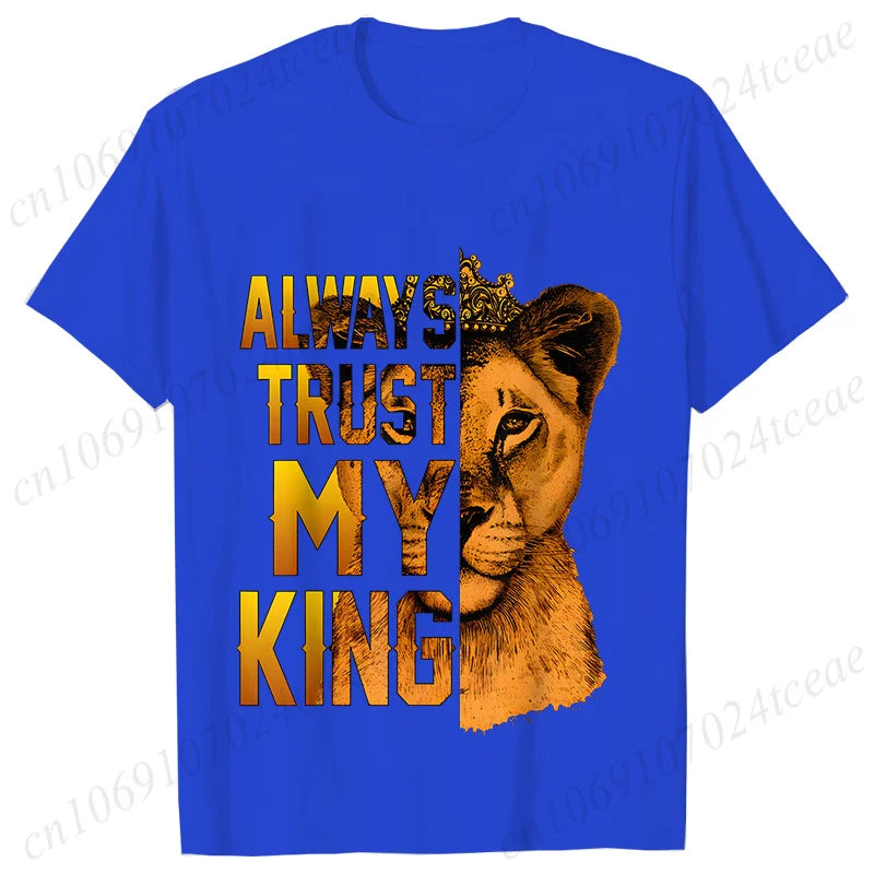 Co brandy Couple Tee Always Protect My Queen/always Trust My King T-shirt King Queen Graphic Tee Shirt for Lover Unisex Tops Birthday Gifts