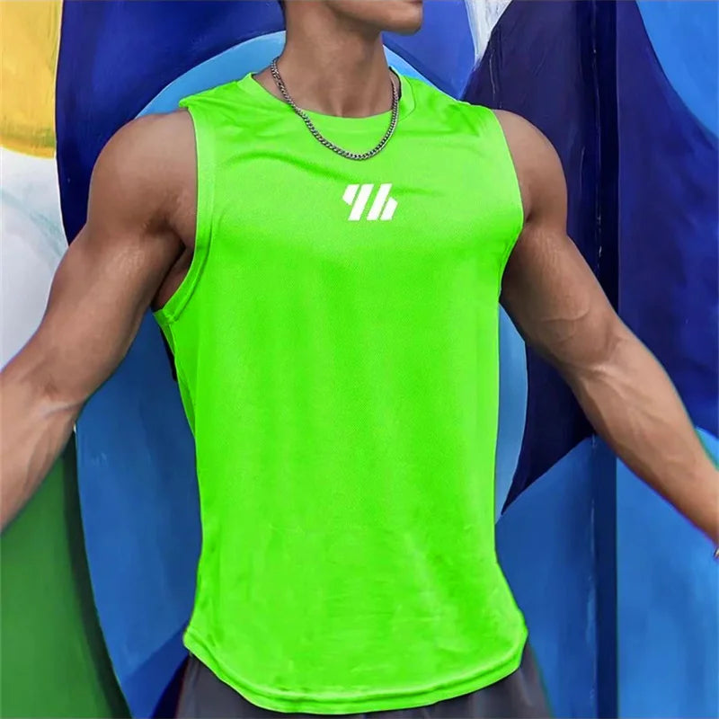 Co Brandy 2025 newest Summer Gym Vest High Quality mesh Shirt Sleeveless T-shirts Men Tank Tops running Fitness Sports Vest men Clothing