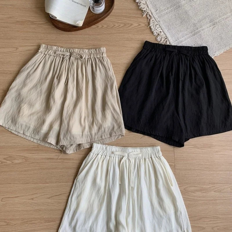 Co brandy Lazy Korean Casual Polo Collar Sun Protection Shirt with Stacked Short Suspender Vest Shorts Three Piece Set for Woman