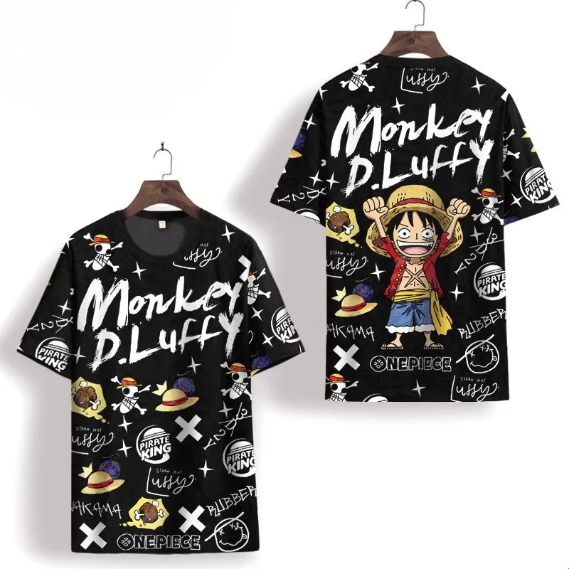 Co Brandy  The Pirate King Men's T Shirt Cartoon Anime Prints Casual Short Sleeve Tee Street Fashion T-Shirt Male Oversized Clothing