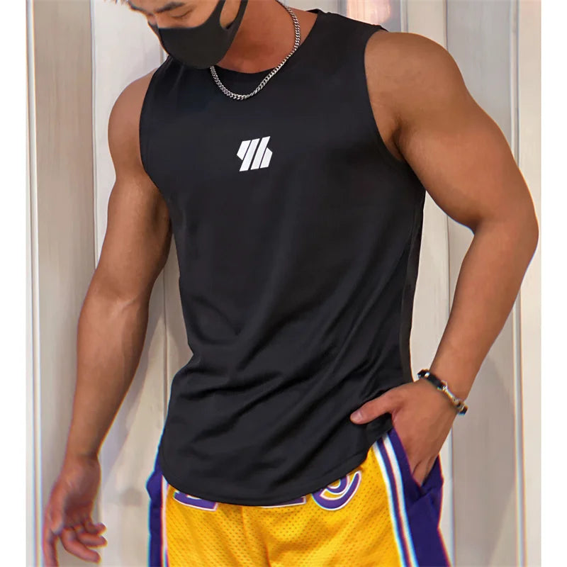 Co Brandy 2025 newest Summer Gym Vest High Quality mesh Shirt Sleeveless T-shirts Men Tank Tops running Fitness Sports Vest men Clothing