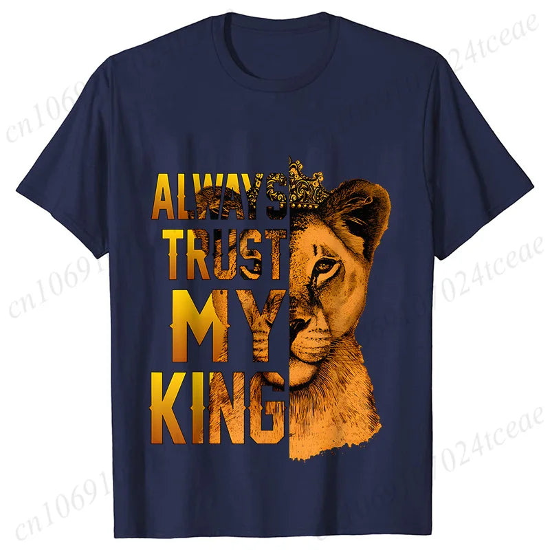 Co brandy Couple Tee Always Protect My Queen/always Trust My King T-shirt King Queen Graphic Tee Shirt for Lover Unisex Tops Birthday Gifts