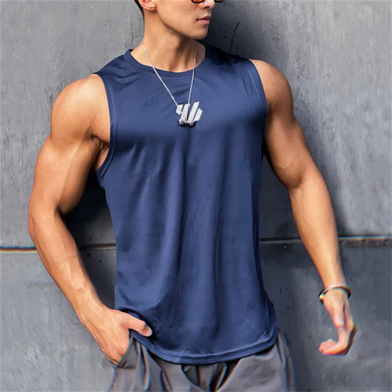 Co Brandy 2025 newest Summer Gym Vest High Quality mesh Shirt Sleeveless T-shirts Men Tank Tops running Fitness Sports Vest men Clothing