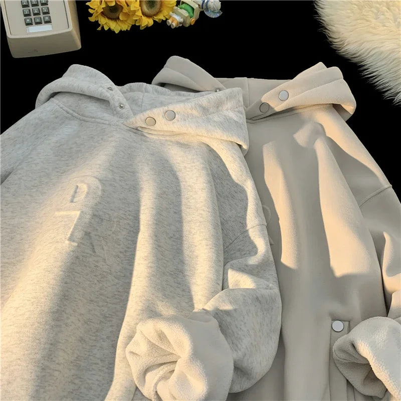 Co brandy Basic Hoodie Hooded Sweatshirt Solid Color Hooded Pullover Sweatshirt Loose Casual Unisex Fashion Padded Hooded