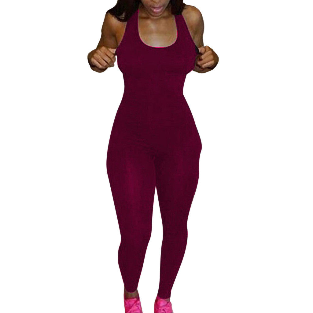 Co Brandy Women's Sexy Elastic Slim Fit Rompers Summer Sports Jumpsuit Womens Jumpsuit Casual Skinny Sportswear Female One Piece Jumpsuit