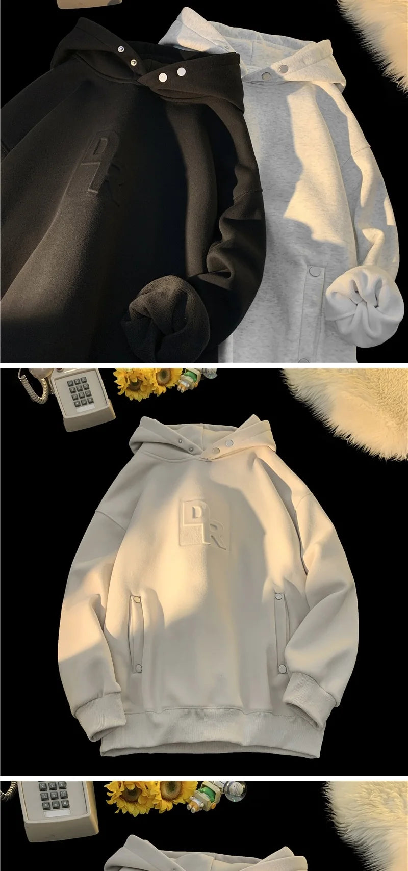 Co brandy Basic Hoodie Hooded Sweatshirt Solid Color Hooded Pullover Sweatshirt Loose Casual Unisex Fashion Padded Hooded