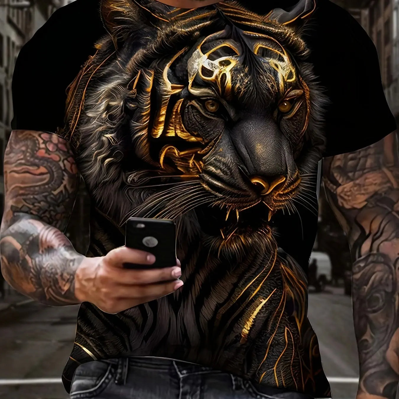 Co Brandy Lion Men's T-shirt New Men's Wear3D Animal Print Short Sleeve New Tops Fashion Men's T-shirt Summer Oversized Men's Clothing