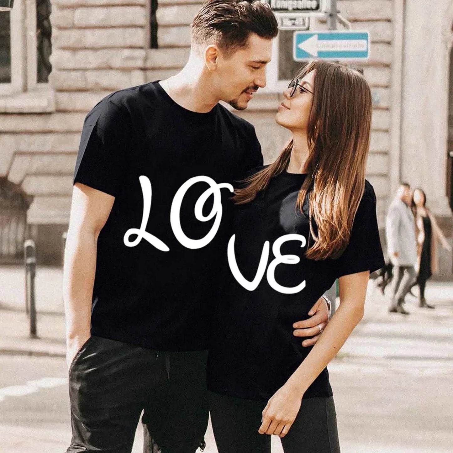 Co brandy  Couples T Shirt Combination Love Print Couple