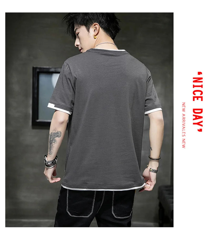 Co brandy  2025 Casual T-shirt For Men Pure Cotton Breathable Fashion Short Sleeve High Quality Design Casual T-shirt For Men