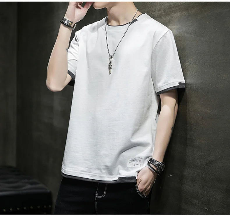 Co brandy  2025 Casual T-shirt For Men Pure Cotton Breathable Fashion Short Sleeve High Quality Design Casual T-shirt For Men