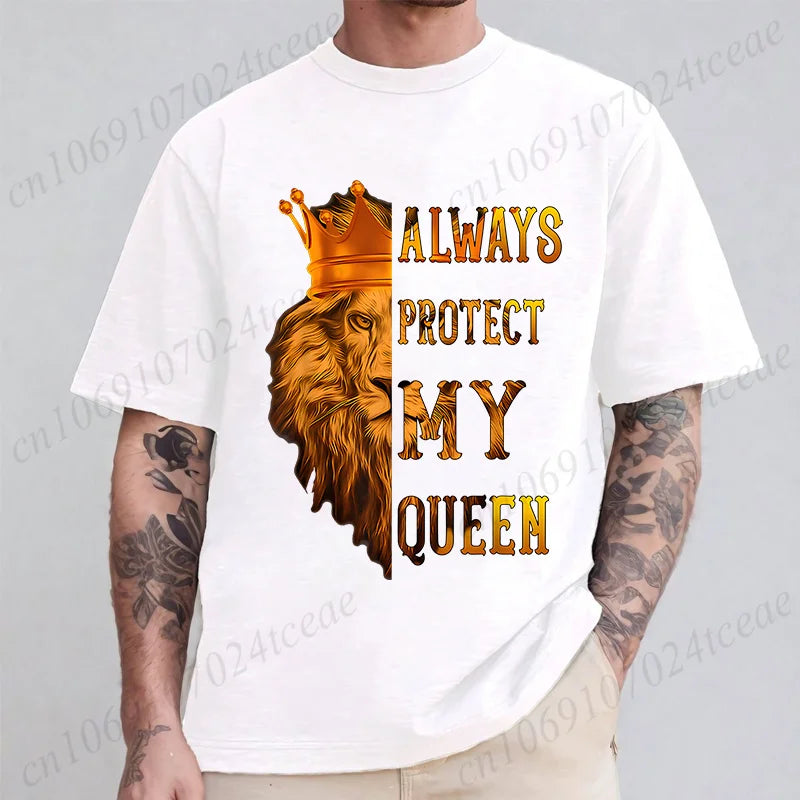 Co brandy Couple Tee Always Protect My Queen/always Trust My King T-shirt King Queen Graphic Tee Shirt for Lover Unisex Tops Birthday Gifts