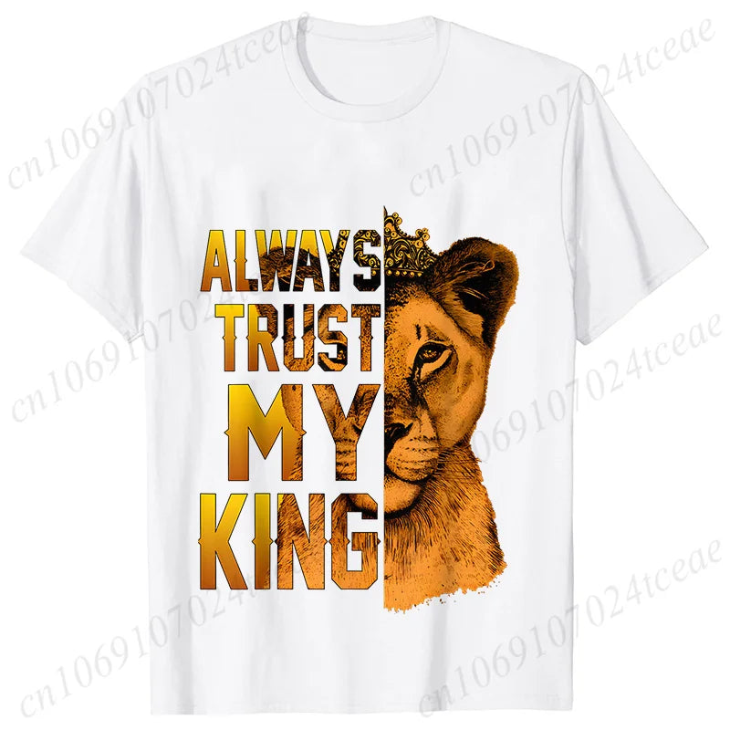 Co brandy Couple Tee Always Protect My Queen/always Trust My King T-shirt King Queen Graphic Tee Shirt for Lover Unisex Tops Birthday Gifts