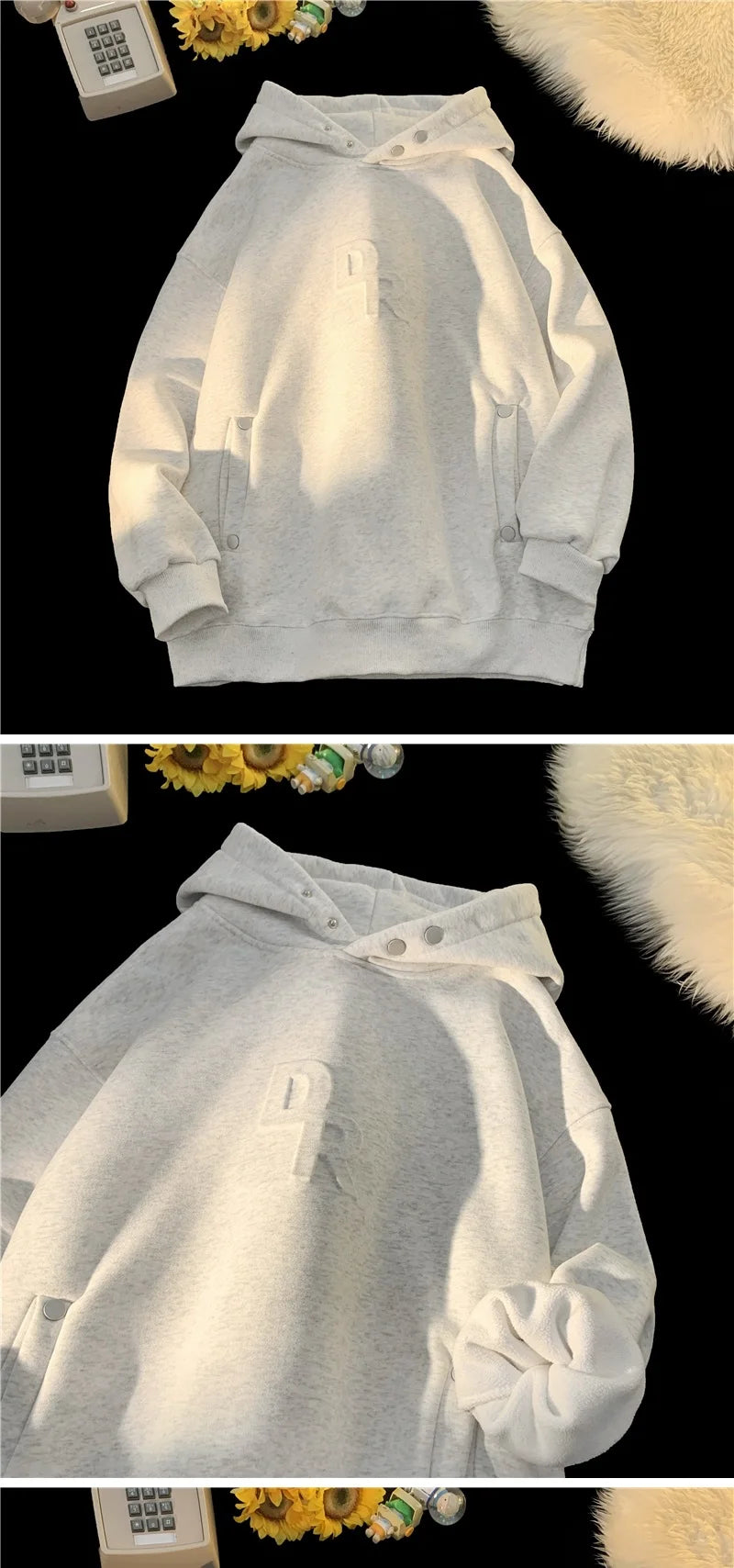 Co brandy Basic Hoodie Hooded Sweatshirt Solid Color Hooded Pullover Sweatshirt Loose Casual Unisex Fashion Padded Hooded