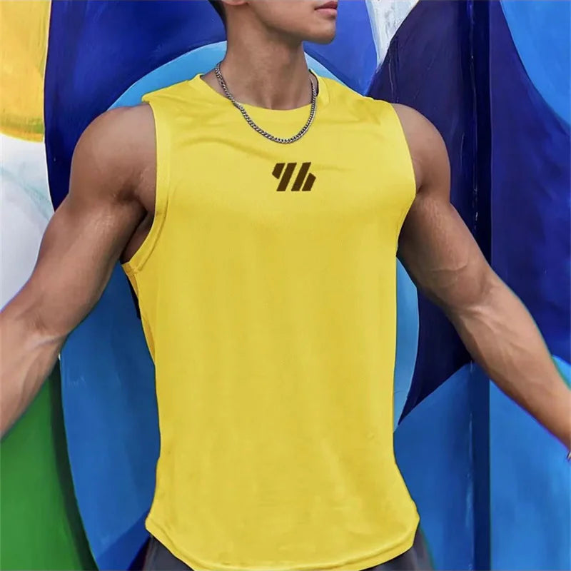 Co Brandy 2025 newest Summer Gym Vest High Quality mesh Shirt Sleeveless T-shirts Men Tank Tops running Fitness Sports Vest men Clothing