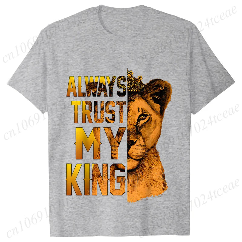 Co brandy Couple Tee Always Protect My Queen/always Trust My King T-shirt King Queen Graphic Tee Shirt for Lover Unisex Tops Birthday Gifts