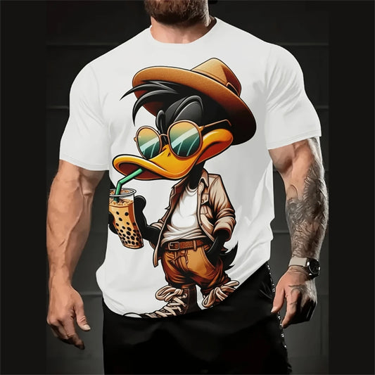 Co Brandy Funny Cartoon Men's T-Shirt 3d Print Short Sleeve Micro Elastic Breath Streetwear Summer Casual Oversized T-Shirts Men Clothing