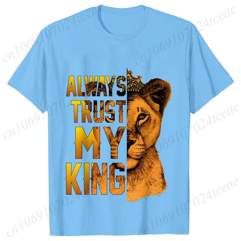 Co brandy Couple Tee Always Protect My Queen/always Trust My King T-shirt King Queen Graphic Tee Shirt for Lover Unisex Tops Birthday Gifts