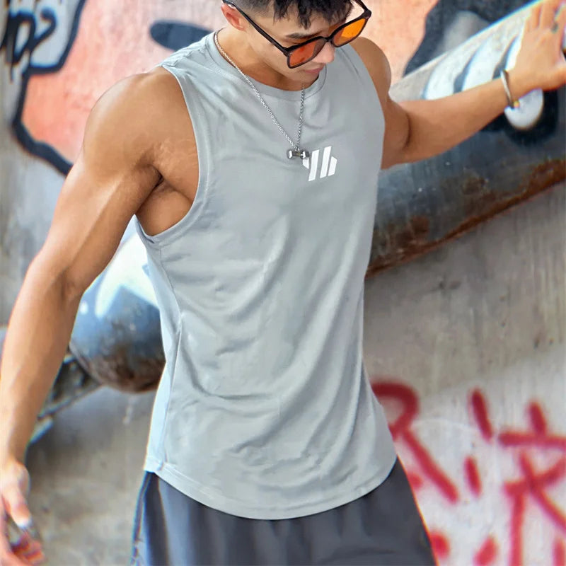 Co Brandy 2025 newest Summer Gym Vest High Quality mesh Shirt Sleeveless T-shirts Men Tank Tops running Fitness Sports Vest men Clothing