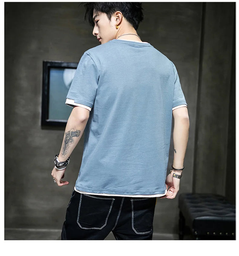 Co brandy  2025 Casual T-shirt For Men Pure Cotton Breathable Fashion Short Sleeve High Quality Design Casual T-shirt For Men