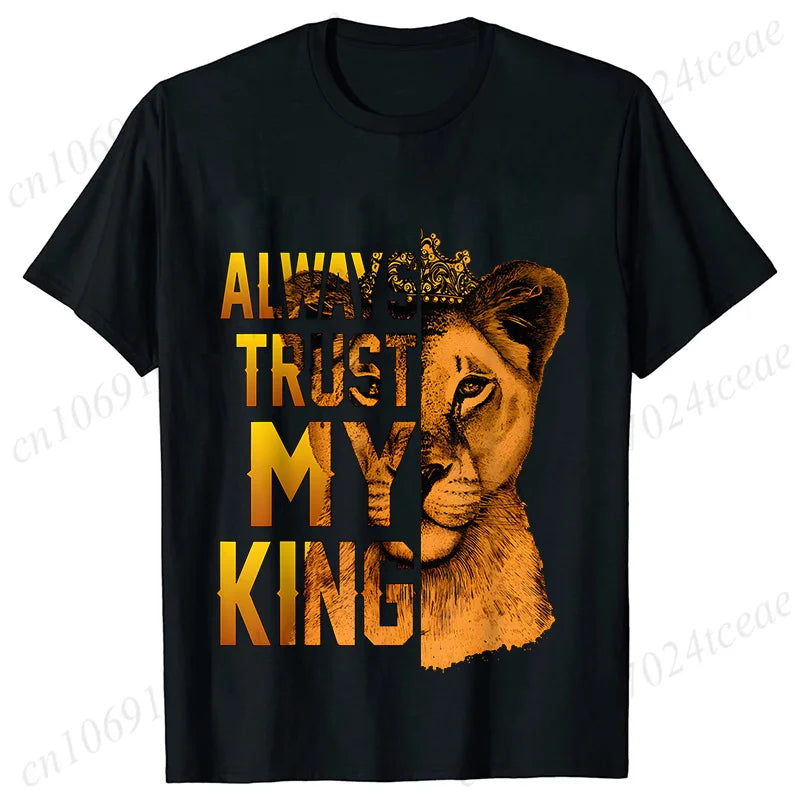 Co brandy Couple Tee Always Protect My Queen/always Trust My King T-shirt King Queen Graphic Tee Shirt for Lover Unisex Tops Birthday Gifts