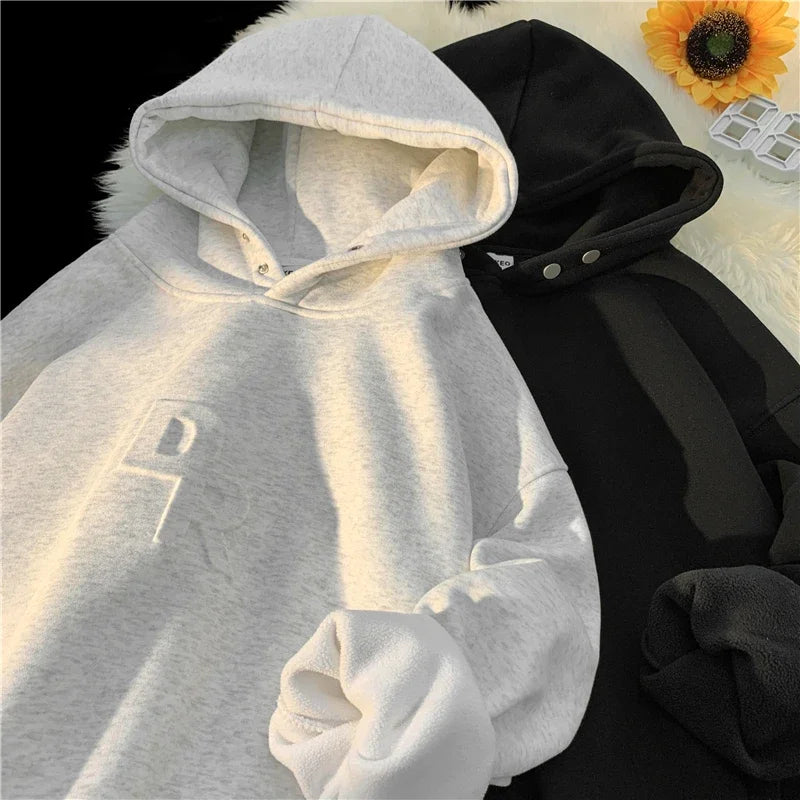 Co brandy Basic Hoodie Hooded Sweatshirt Solid Color Hooded Pullover Sweatshirt Loose Casual Unisex Fashion Padded Hooded