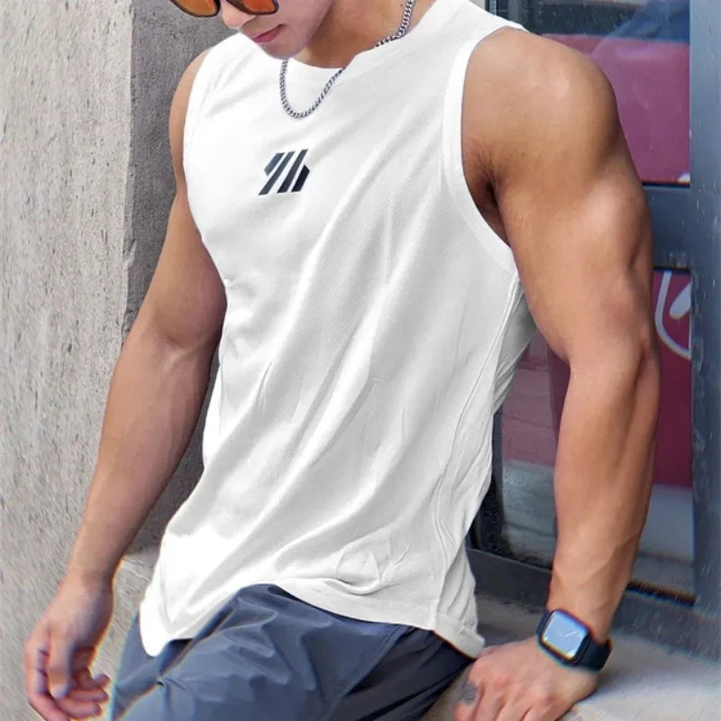 Co Brandy 2025 newest Summer Gym Vest High Quality mesh Shirt Sleeveless T-shirts Men Tank Tops running Fitness Sports Vest men Clothing