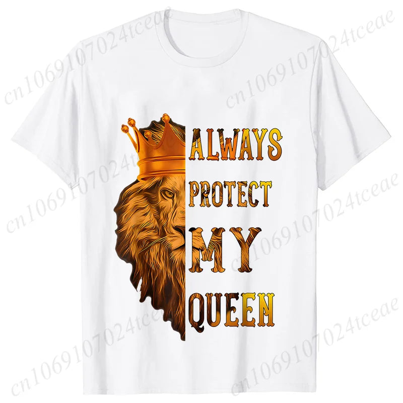 Co brandy Couple Tee Always Protect My Queen/always Trust My King T-shirt King Queen Graphic Tee Shirt for Lover Unisex Tops Birthday Gifts